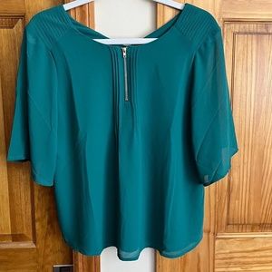 Naked Zebra Short Sleeved Blouse Green